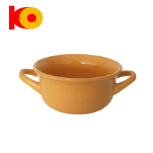 Nouveau design en céramique Grands bols Dîner Ware Porcelaine Soup Bol avec deux poignées